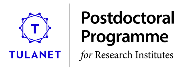 On the left is a lilac Tulanet-logo, on the right is the text "Postdoctoral Programme for Research Institutes"