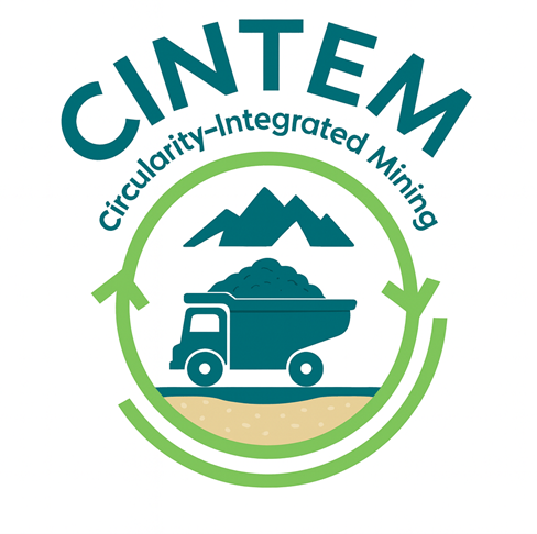 CINTEM logo with a circular arrow around a mining cart and mountain symbol.