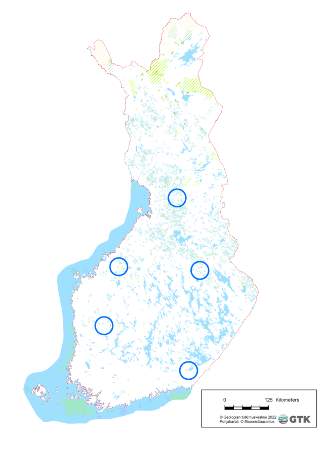 Tutkimukset painottuvat erityisesti Keski- ja Pohjois-Pohjanmaalle, Pirkanmaalle, Kymenlaaksoon ja Pohjois-Savoon.